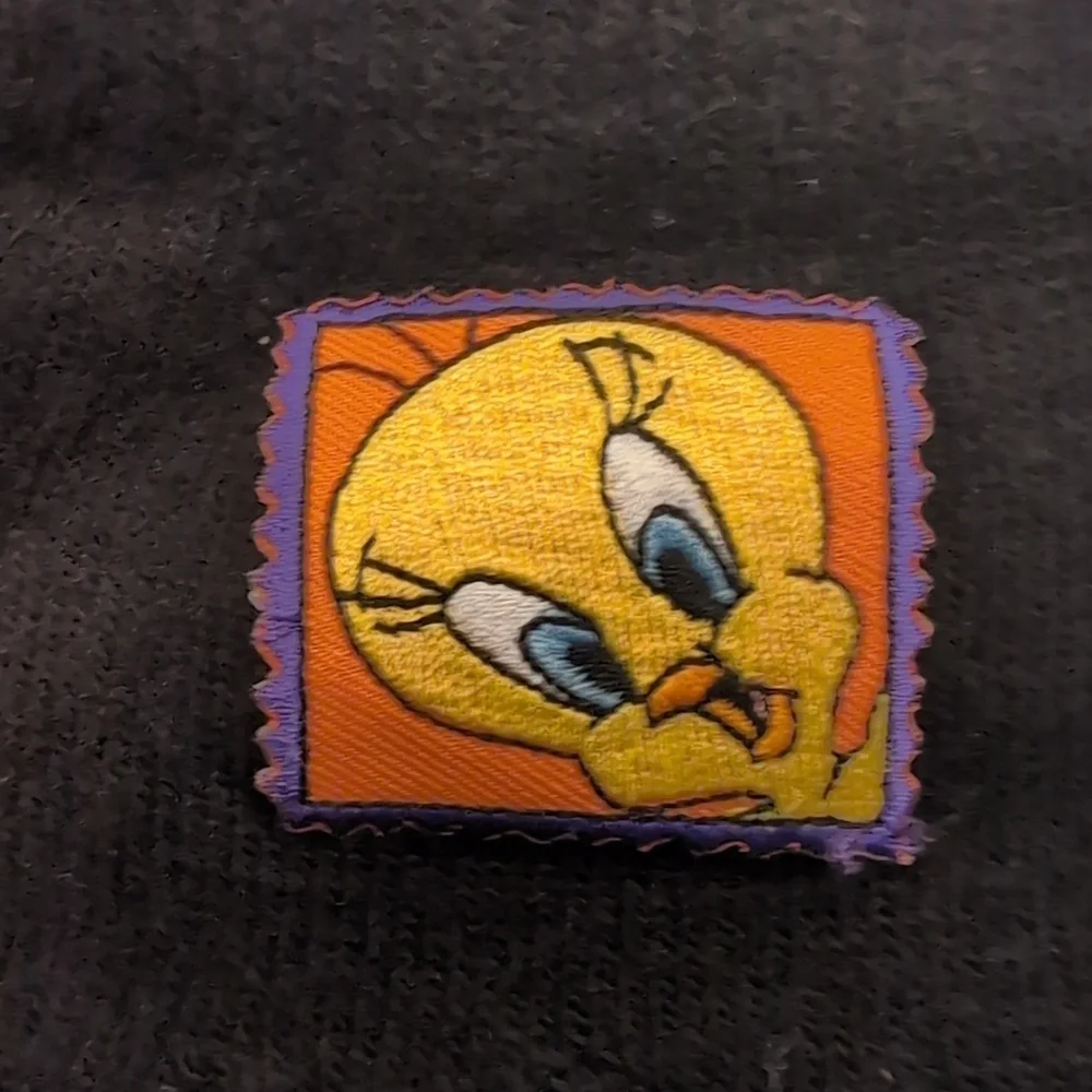 Vintage 1999 Kids Tweety Bird Looney Tunes Black Winter Gloves